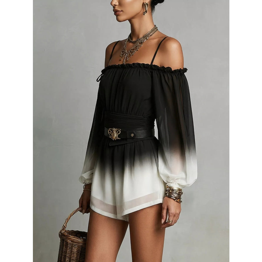 Gradient Spaghetti Strap Romper Apparel and Accessories