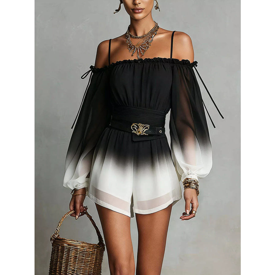 Gradient Spaghetti Strap Romper Black / XS Apparel and Accessories