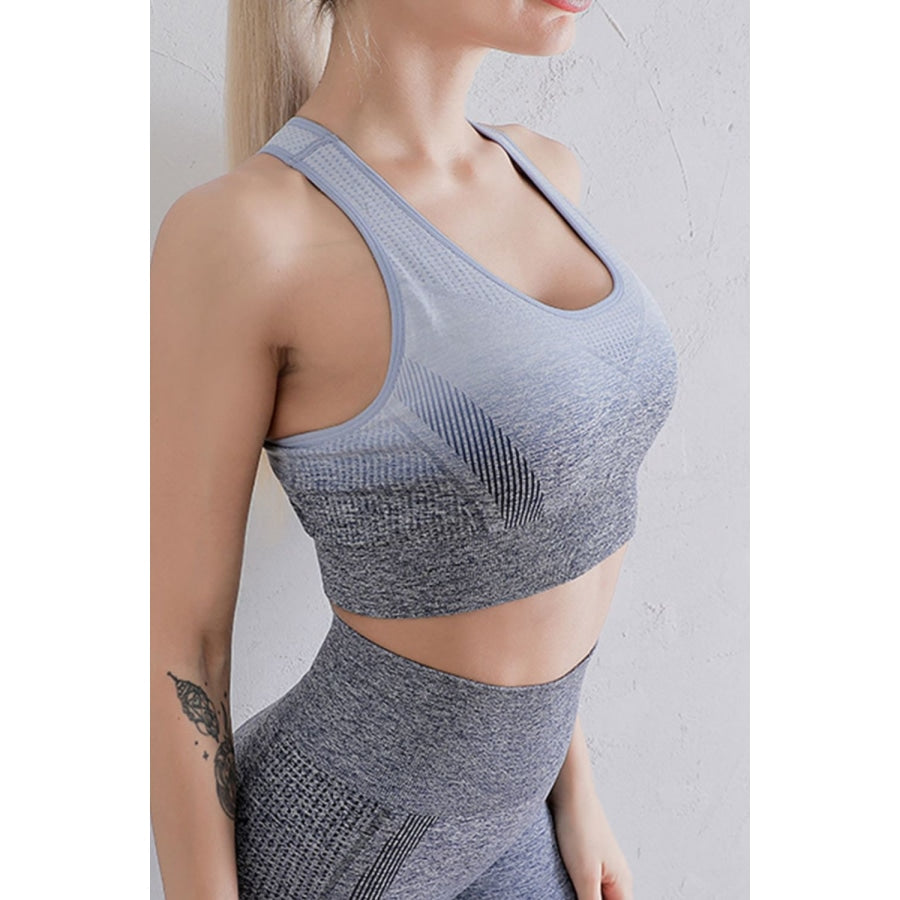 Sports Bra Girls Youth L Grey Racerback Removable Pads *missing