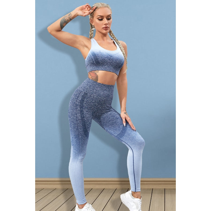 Gradient Sports Tank and Leggings Set Dusty Blue / XS