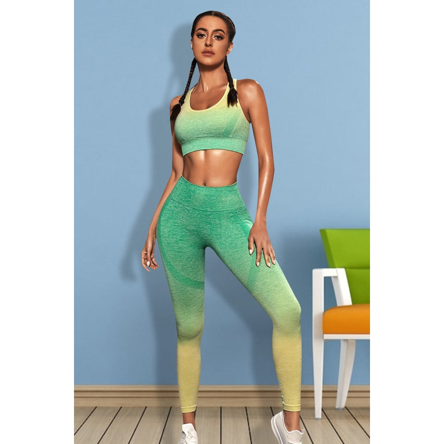 Gradient Sports Tank and Leggings Set Mid Green / XS