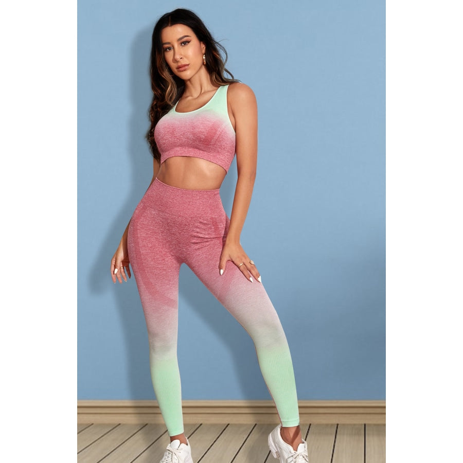 Gradient Sports Tank and Leggings Set Strawberry / XS