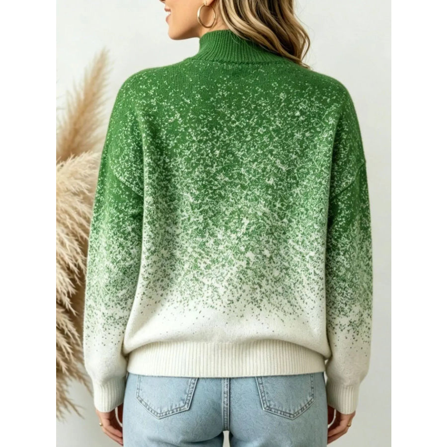 Gradient Turtleneck Long Sleeve Sweater Apparel and Accessories