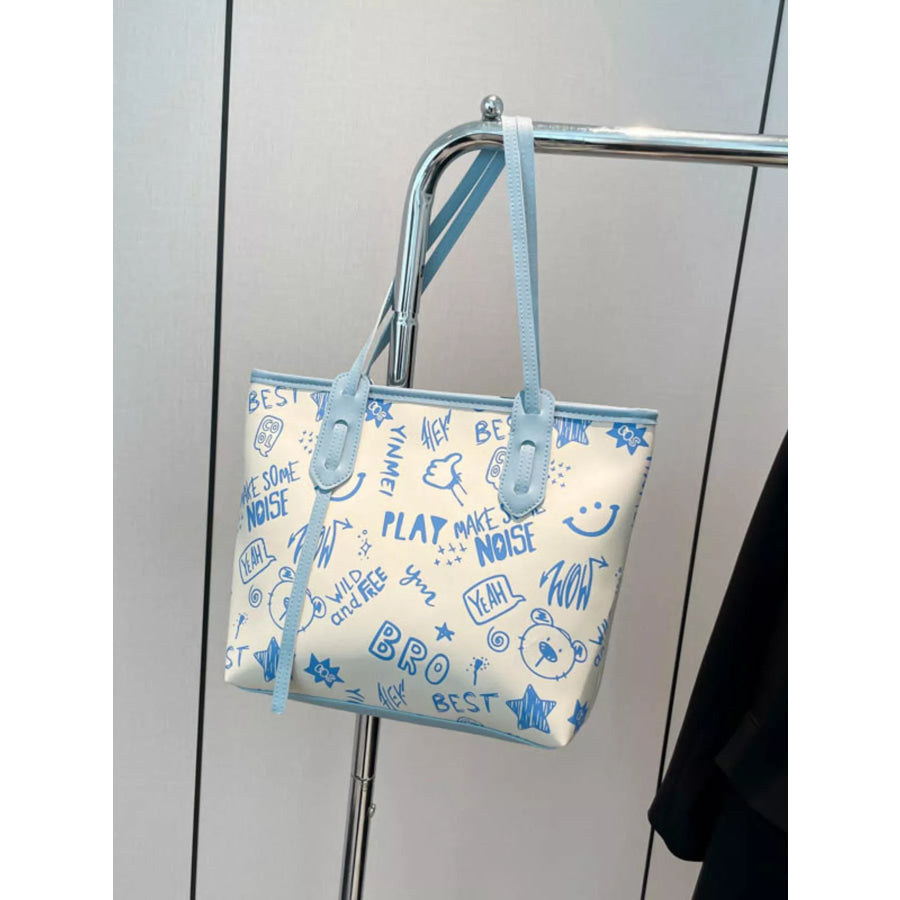 Graffiti Print Casual Tote Bag Apparel and Accessories