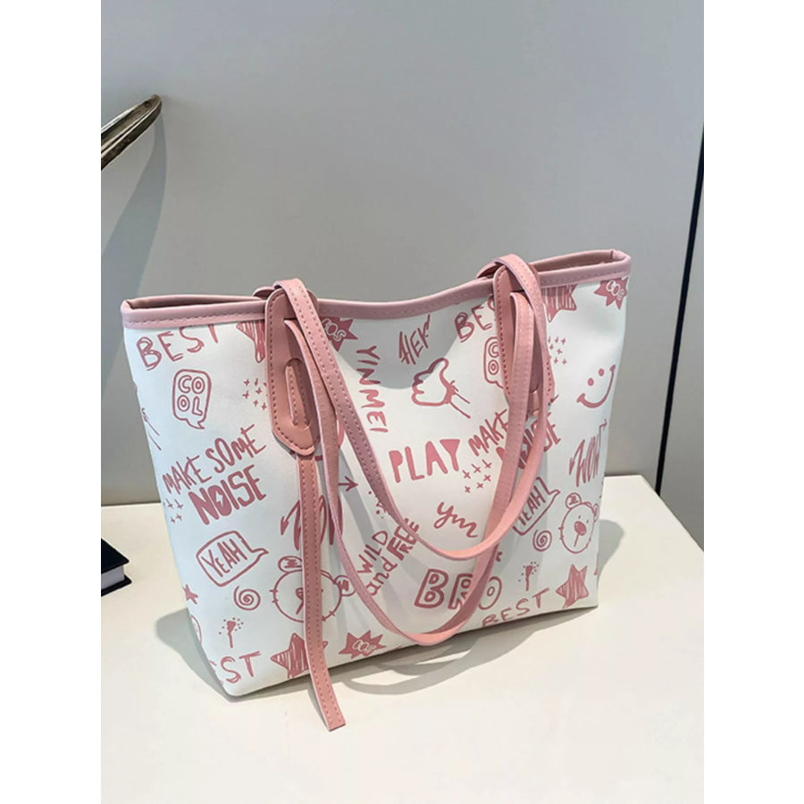 Graffiti Print Casual Tote Bag Apparel and Accessories
