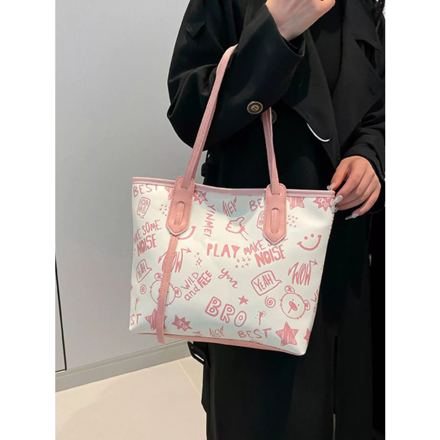 Graffiti Print Casual Tote Bag Apparel and Accessories
