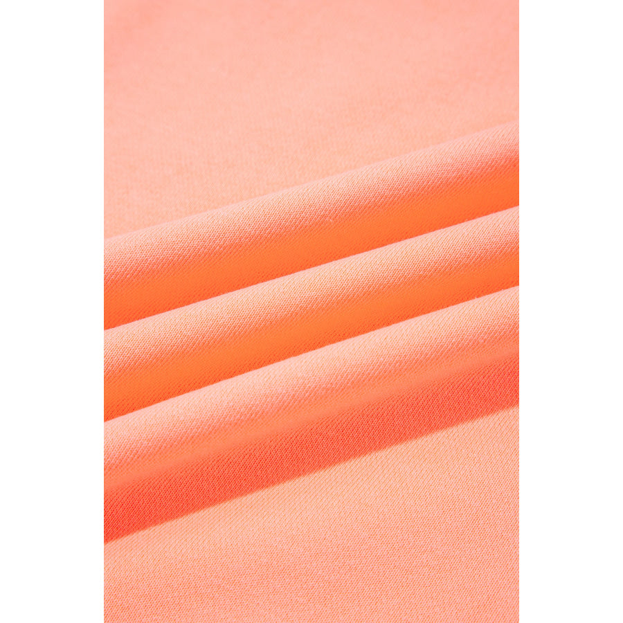 Grapefruit Orange Polka Dot Letter Graphic Colorblock Tunic Sweatshirt Tops/Sweatshirts & Hoodies