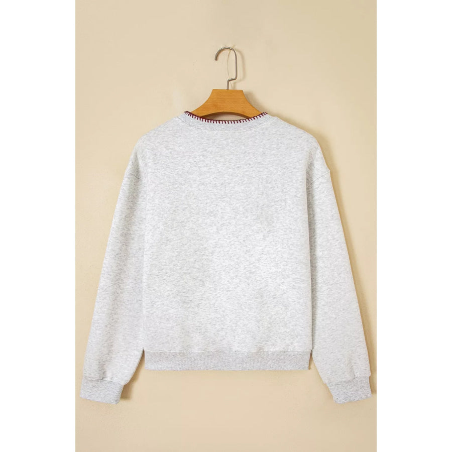Graphic Round Neck Casual Sweatshirt Apparel and Accessories
