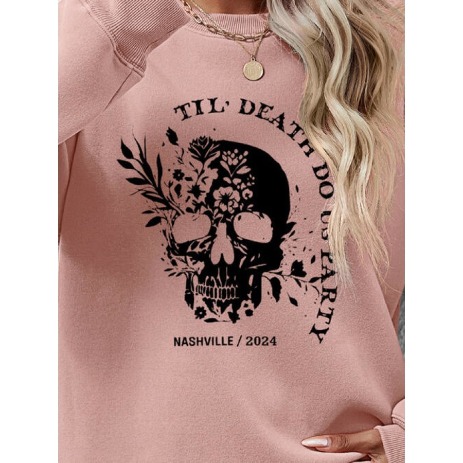 Graphic Round Neck Dropped Shoulder Sweatshirt