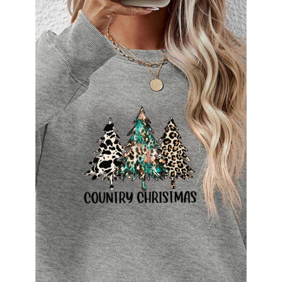 Graphic Round Neck Dropped Shoulder Sweatshirt