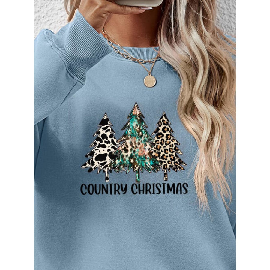 Graphic Round Neck Dropped Shoulder Sweatshirt