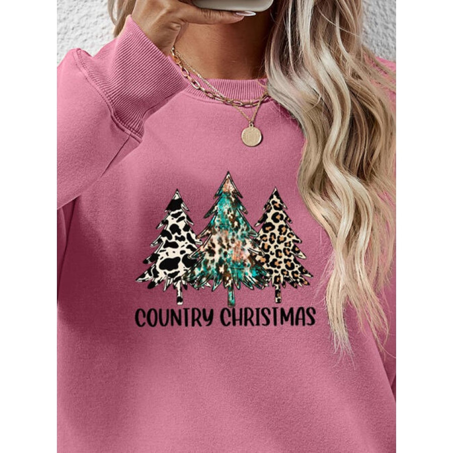 Graphic Round Neck Dropped Shoulder Sweatshirt