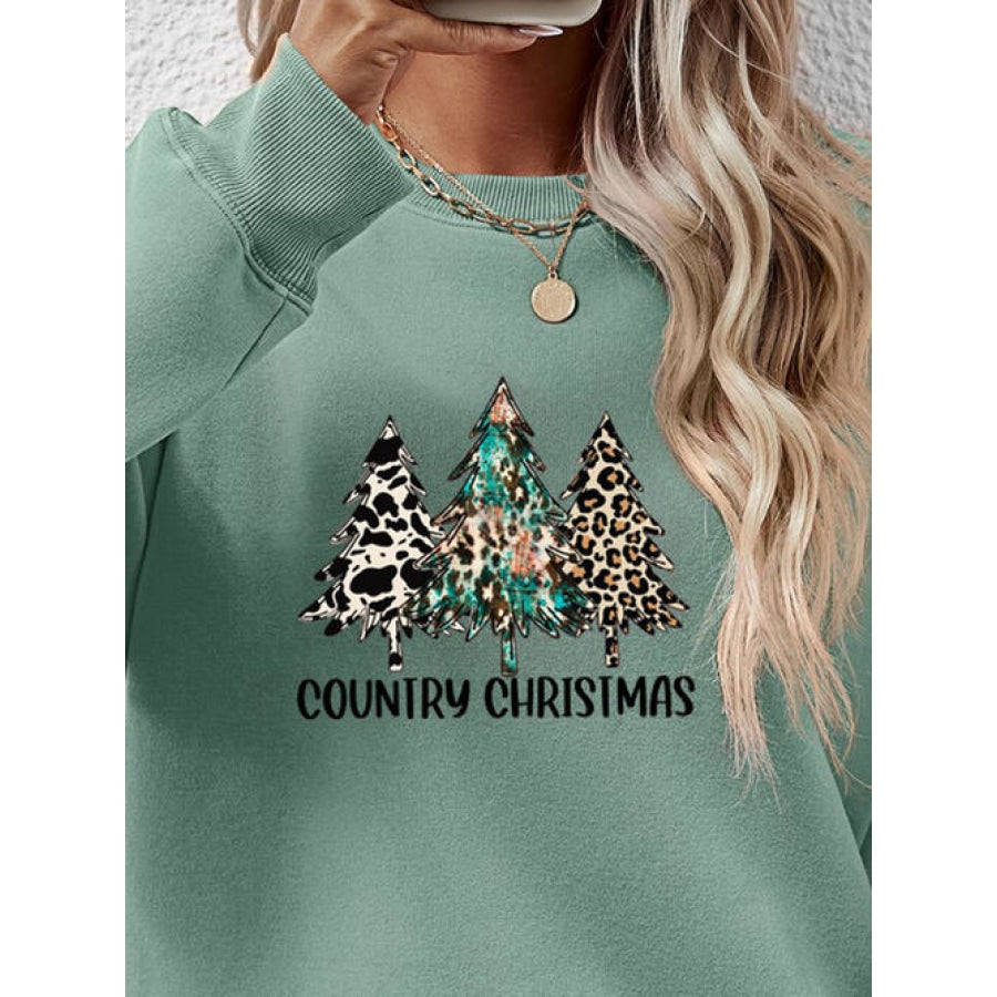 Graphic Round Neck Dropped Shoulder Sweatshirt