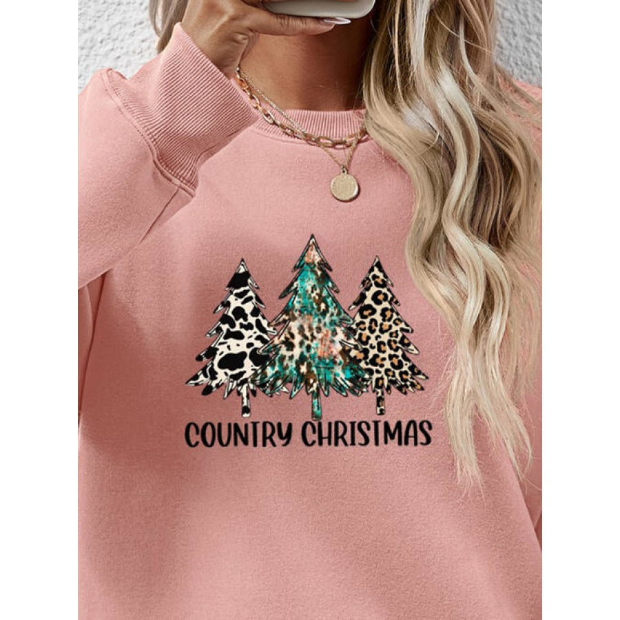 Graphic Round Neck Dropped Shoulder Sweatshirt