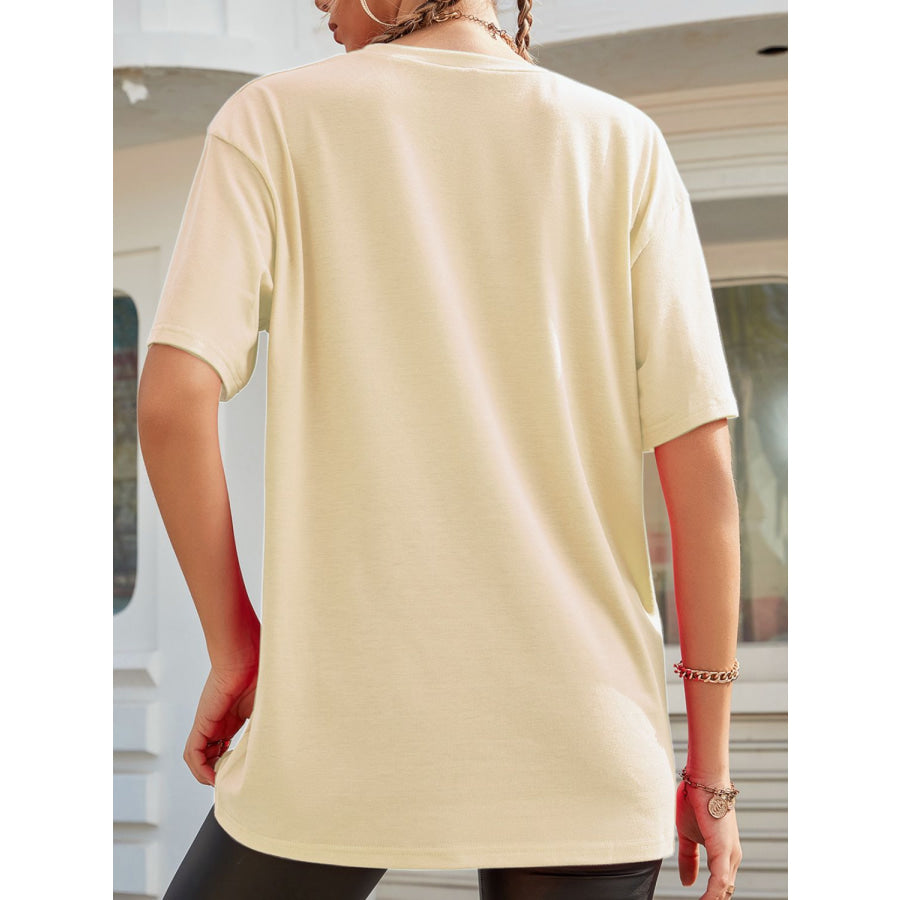 Graphic Round Neck Half Sleeve T-Shirt Apparel and Accessories