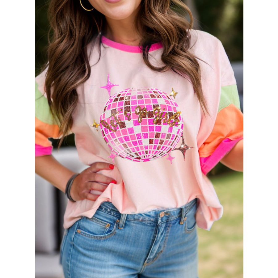 Graphic Round Neck Half Sleeve T-Shirt Watermelon pink / S Apparel and Accessories