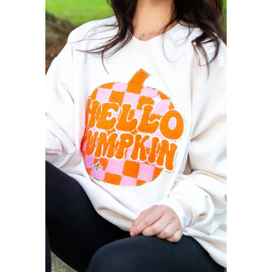 Graphic Round Neck Long Sleeve Sweatshirt Apparel and Accessories