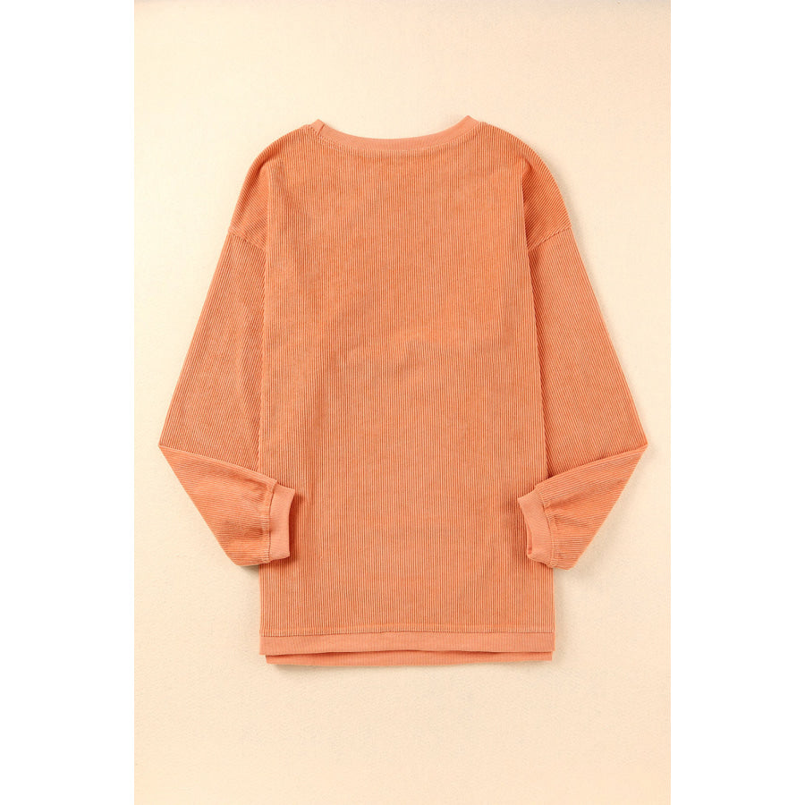 Graphic Round Neck Long Sleeve Sweatshirt Apparel and Accessories