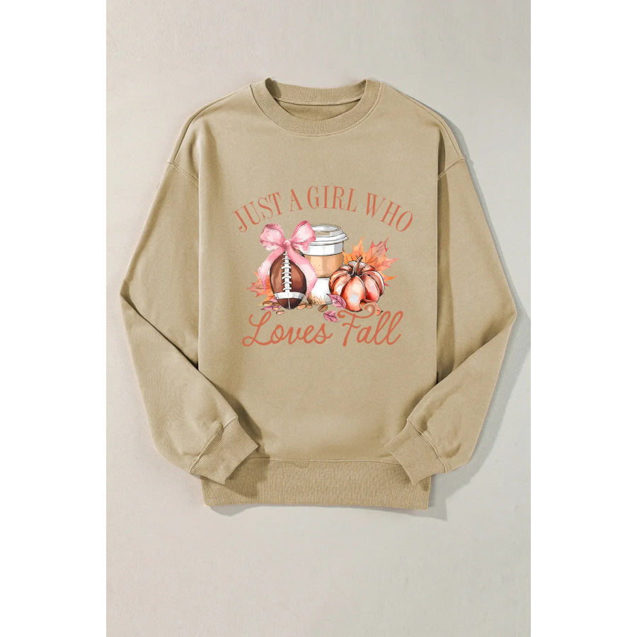 Graphic Round Neck Long Sleeve Sweatshirt Apparel and Accessories