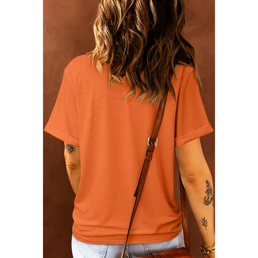 Graphic Round Neck Short Sleeve T-Shirt Apparel and Accessories