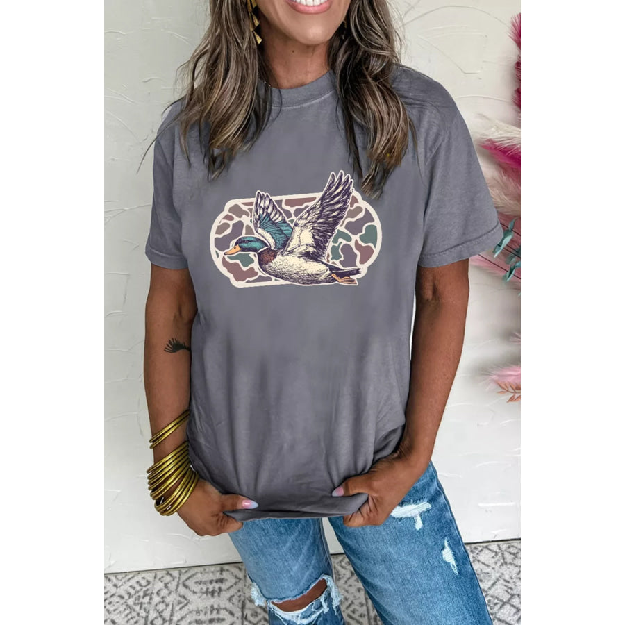 Graphic Round Neck Short Sleeve T-Shirt Apparel and Accessories