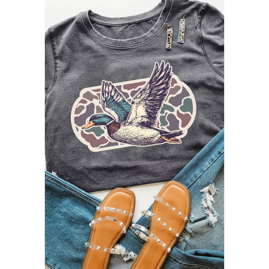 Graphic Round Neck Short Sleeve T-Shirt Apparel and Accessories