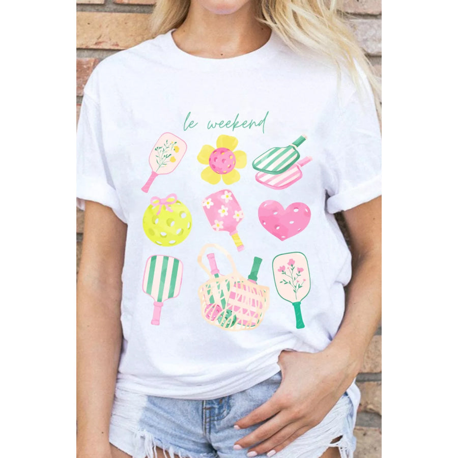 Graphic Round Neck Short Sleeve T-Shirt Apparel and Accessories