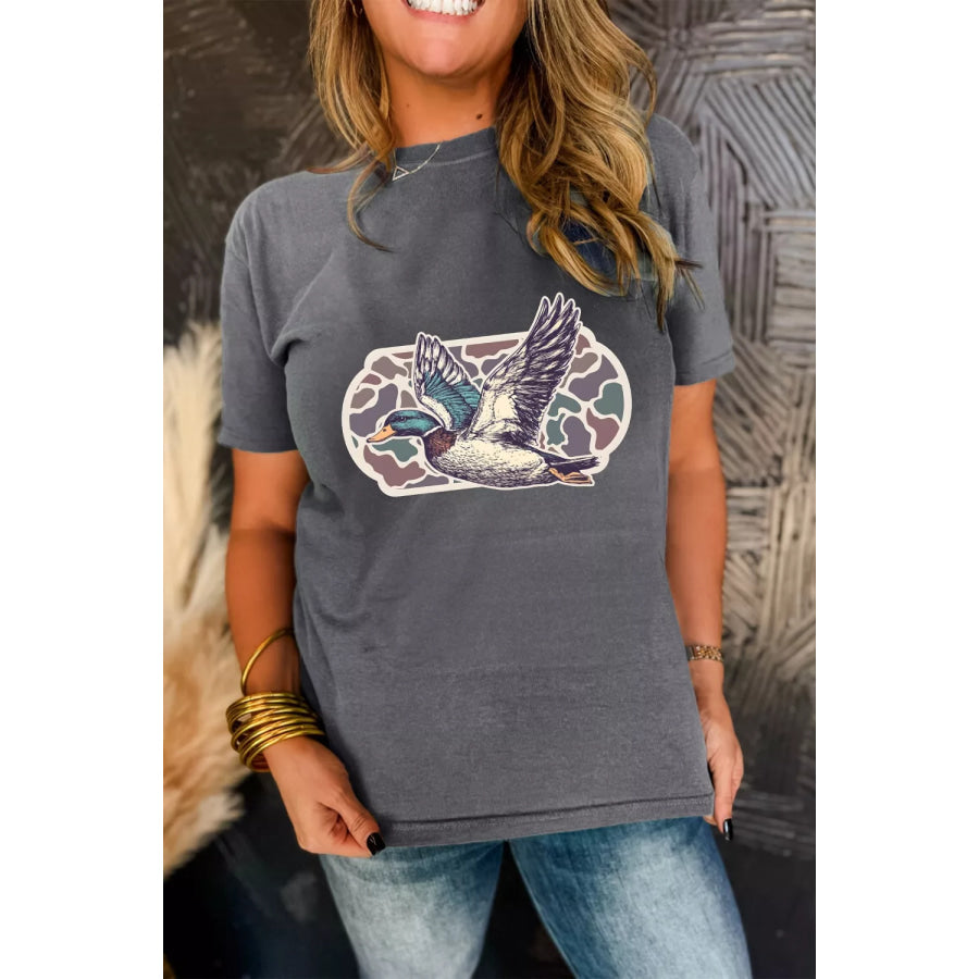 Graphic Round Neck Short Sleeve T-Shirt Apparel and Accessories