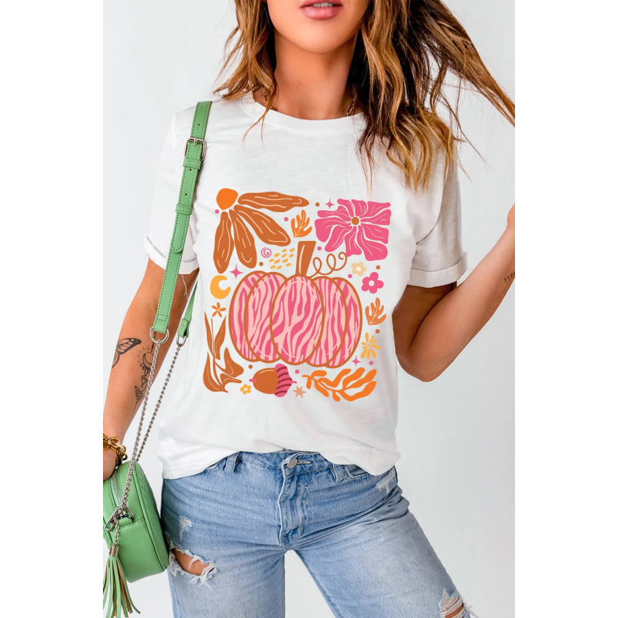 Graphic Round Neck Short Sleeve T-Shirt Apparel and Accessories