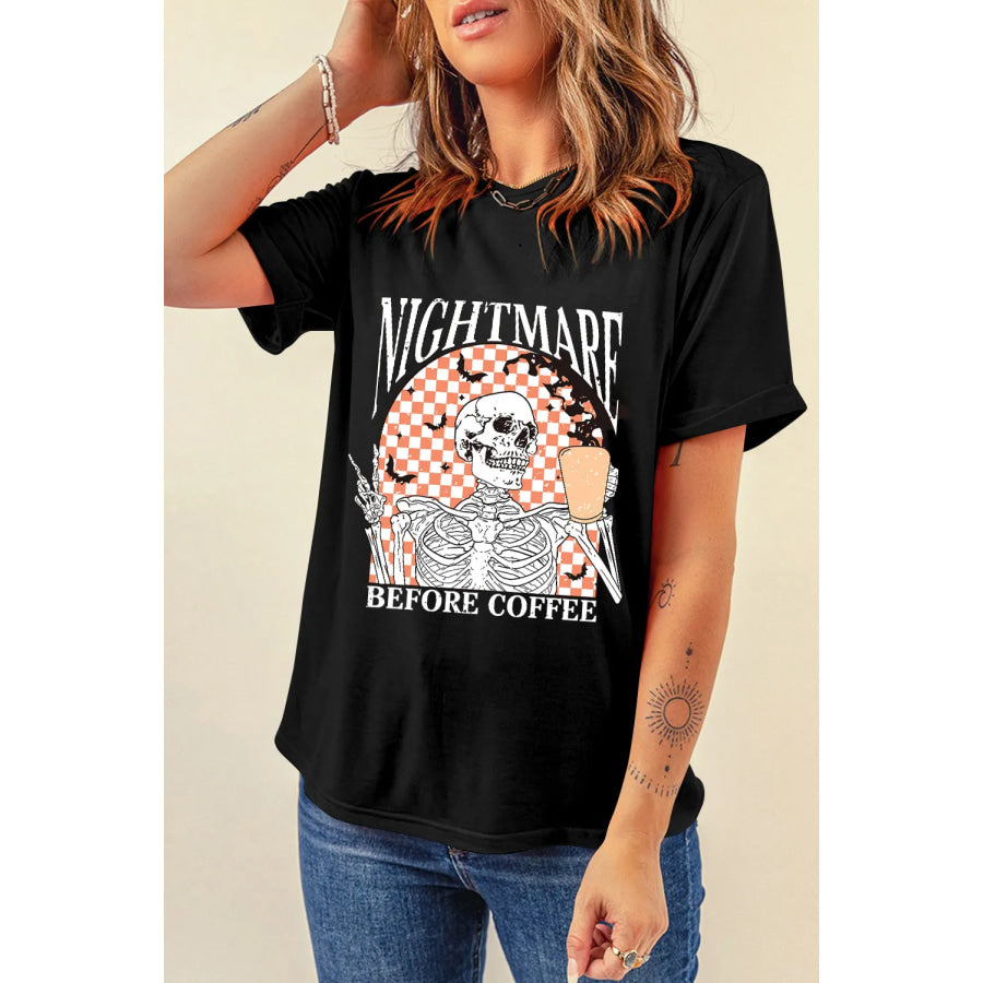 Graphic Round Neck Short Sleeve T-Shirt Apparel and Accessories