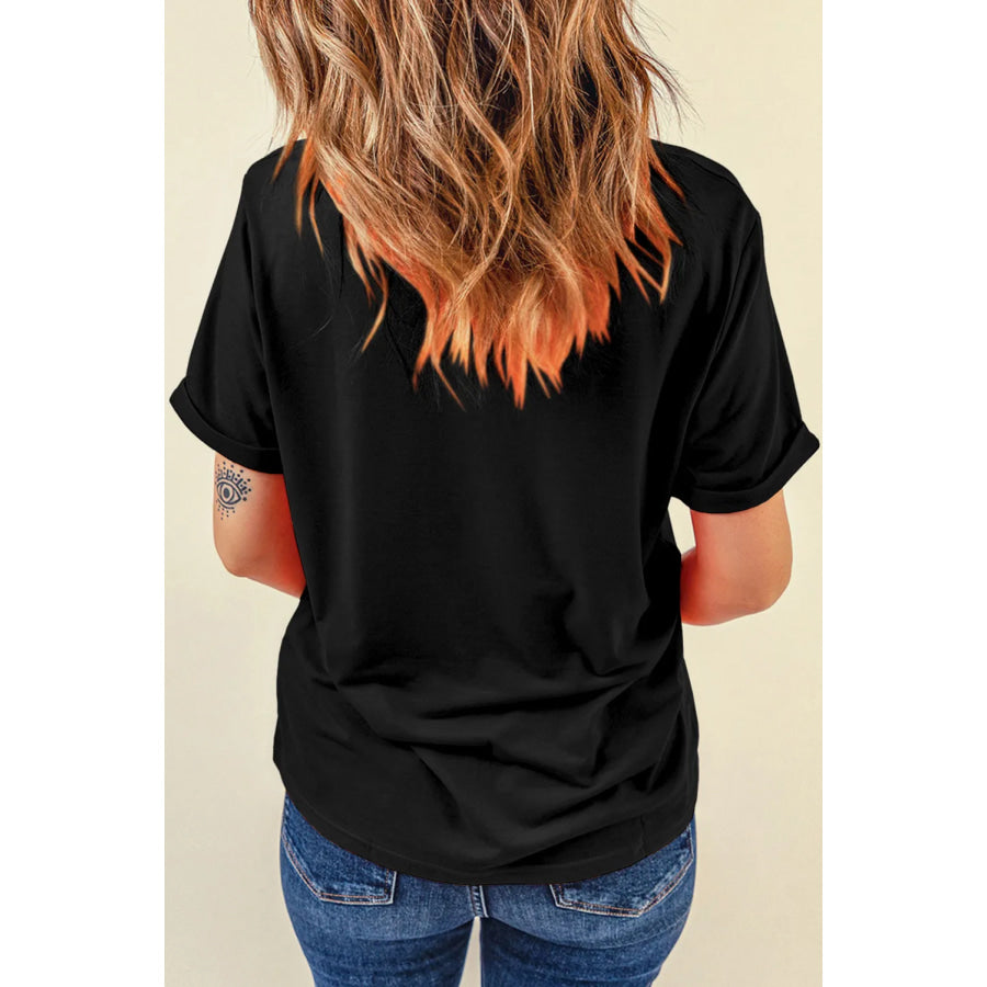 Graphic Round Neck Short Sleeve T-Shirt Apparel and Accessories