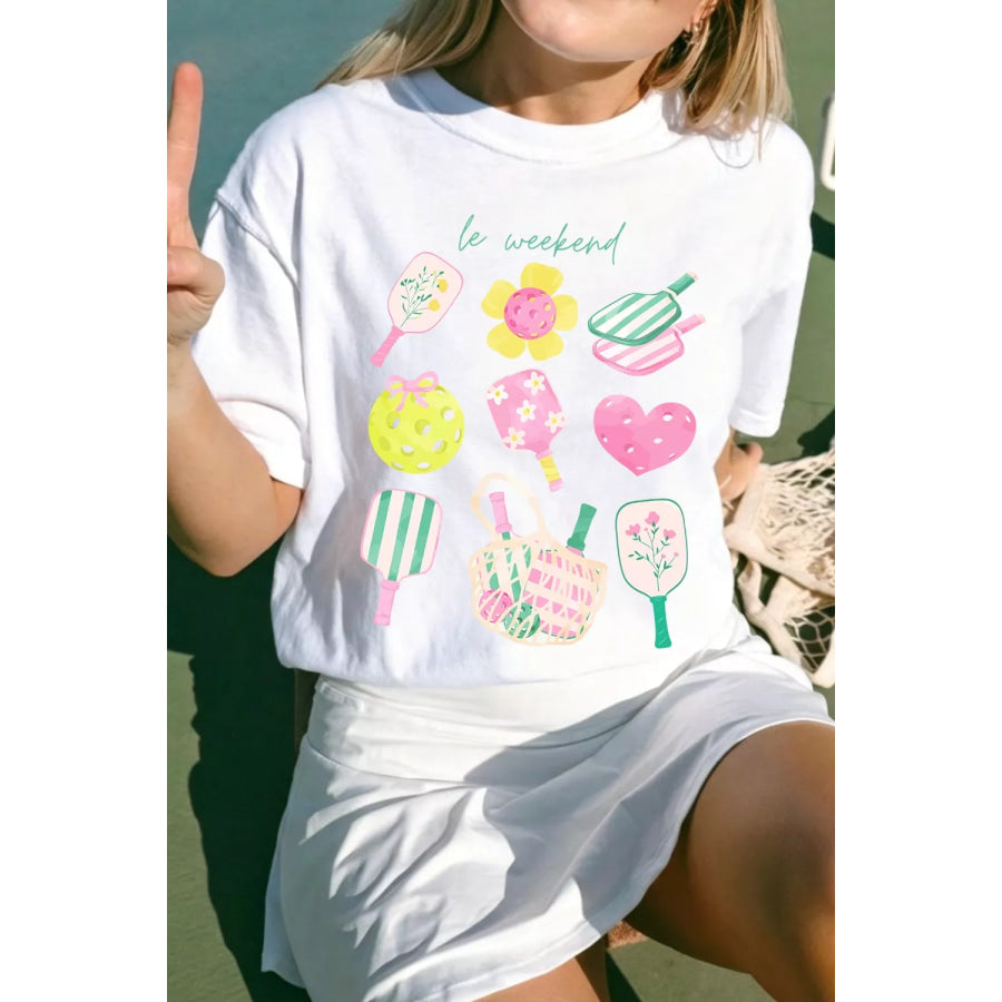 Graphic Round Neck Short Sleeve T-Shirt Apparel and Accessories