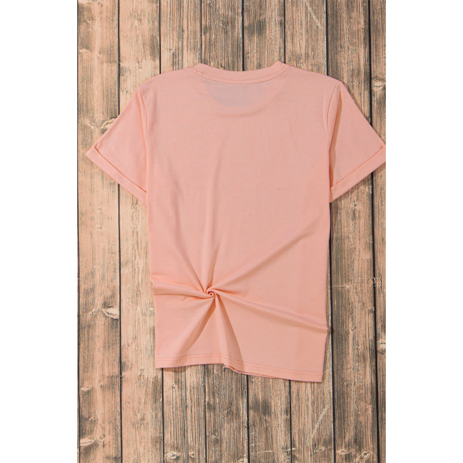 Graphic Round Neck Short Sleeve T-Shirt Apparel and Accessories