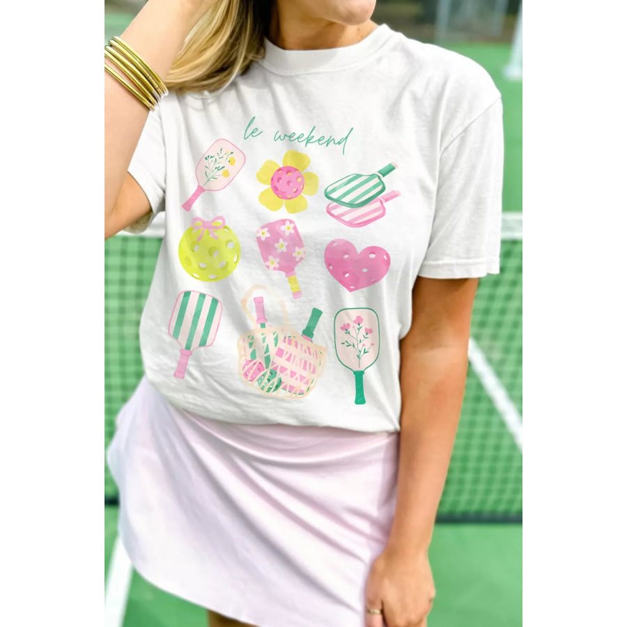 Graphic Round Neck Short Sleeve T-Shirt Apparel and Accessories