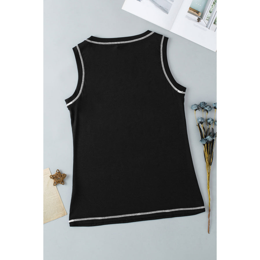 Graphic Round Neck Tank Apparel and Accessories