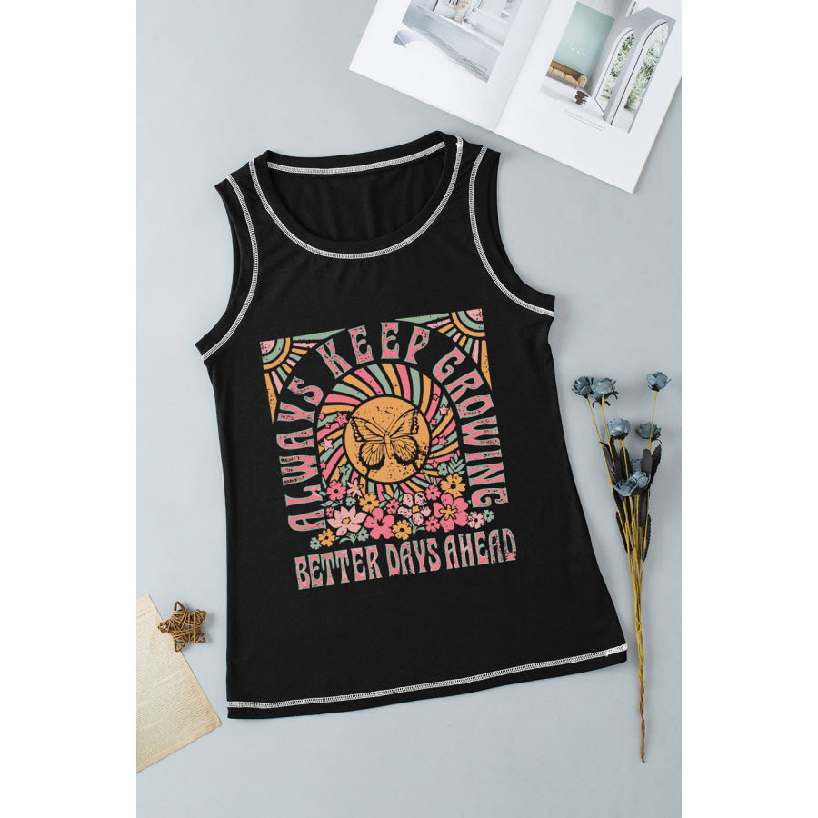 Graphic Round Neck Tank Apparel and Accessories