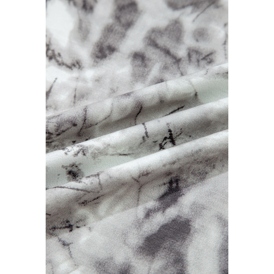Gray Abstract Woodland Print Slim Fitted T Shirt Tops/Tops & Tees