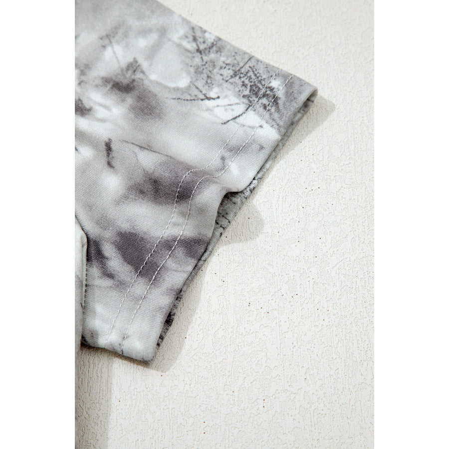 Gray Abstract Woodland Print Slim Fitted T Shirt Tops/Tops & Tees