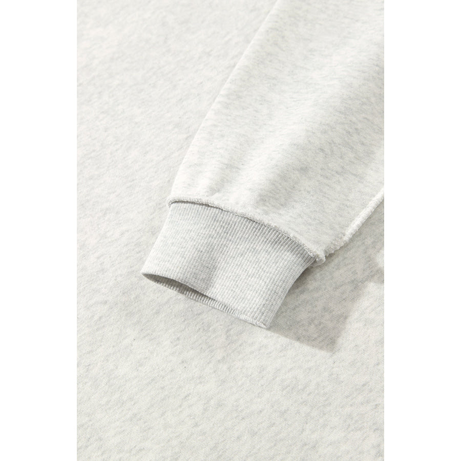 Gray MERRY Embroidered Letter High Neck Tunic Pullover Sweatshirt Tops/Sweatshirts & Hoodies