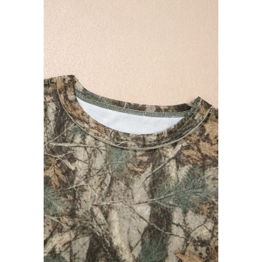 Green Abstract Print Long Sleeve Pant Set Two Piece Sets/Pant Sets
