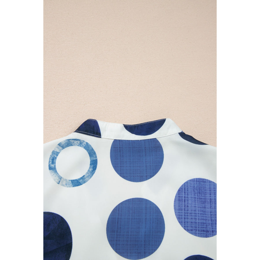 Green Polka Dot Print Flounced Half Sleeve Casual Vacation Style Mini Dress Dresses/Mini Dresses