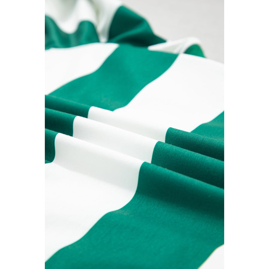 Green Stripe holly jolly Letter Embroidered Pullover Sweatshirt Tops/Sweatshirts & Hoodies