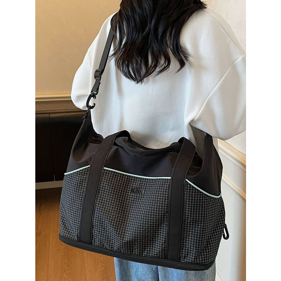 Grid Pattern Duffel Bag Apparel and Accessories