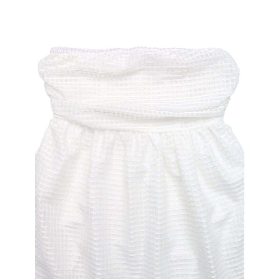 Grid Pattern Strapless Mini Dress Apparel and Accessories