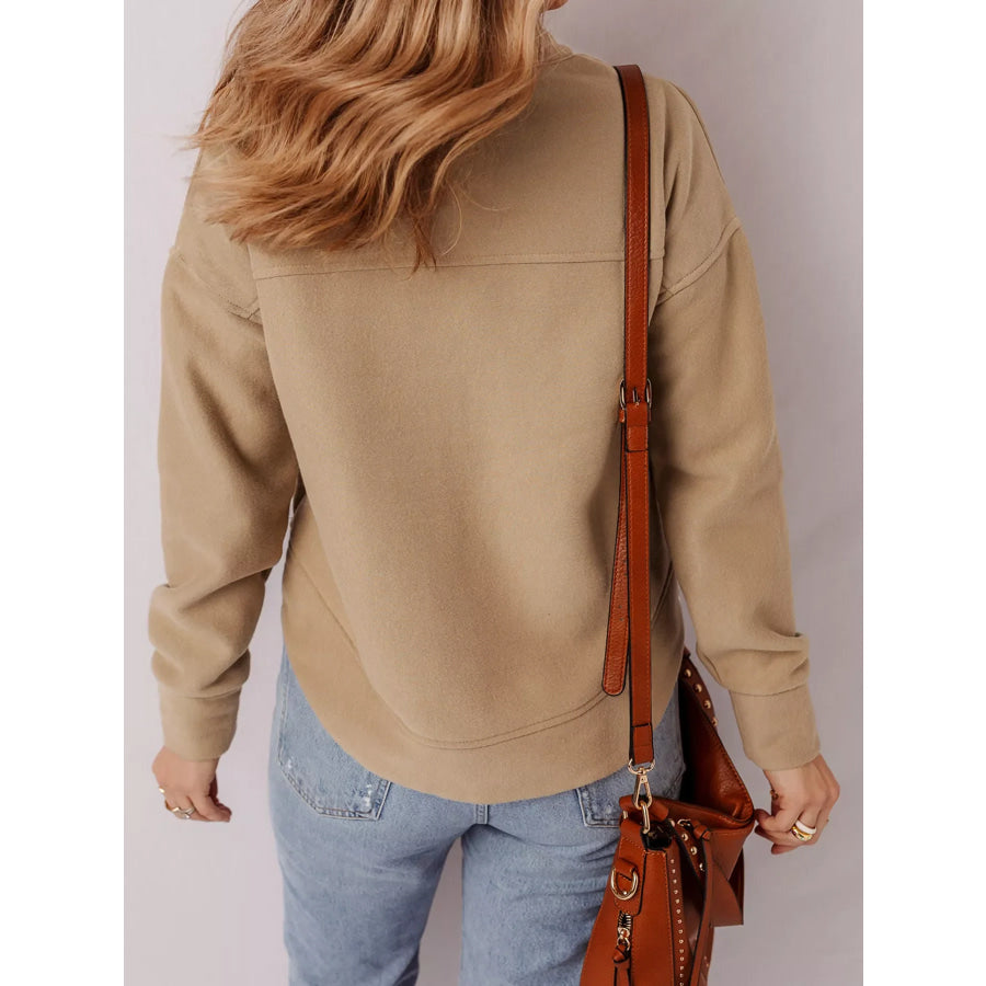 Grommet Detail V Neck Sweatshirt Apparel and Accessories