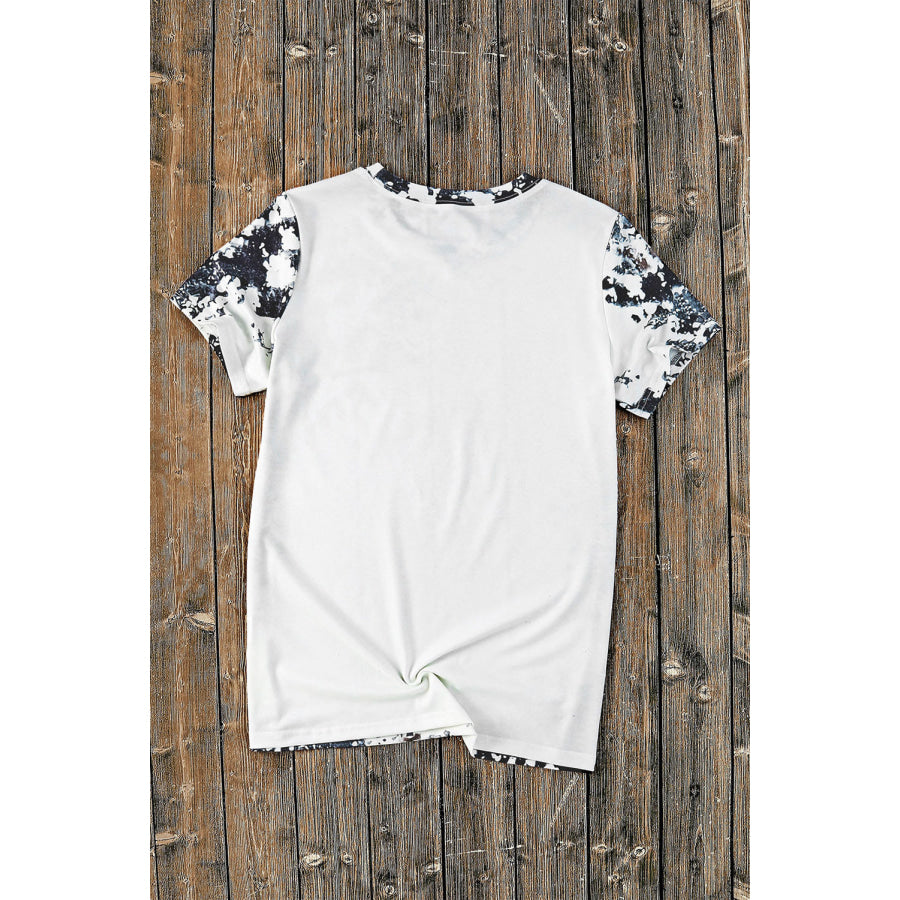 Guitar Graphic Round Neck Short Sleeve T - Shirt Apparel and Accessories