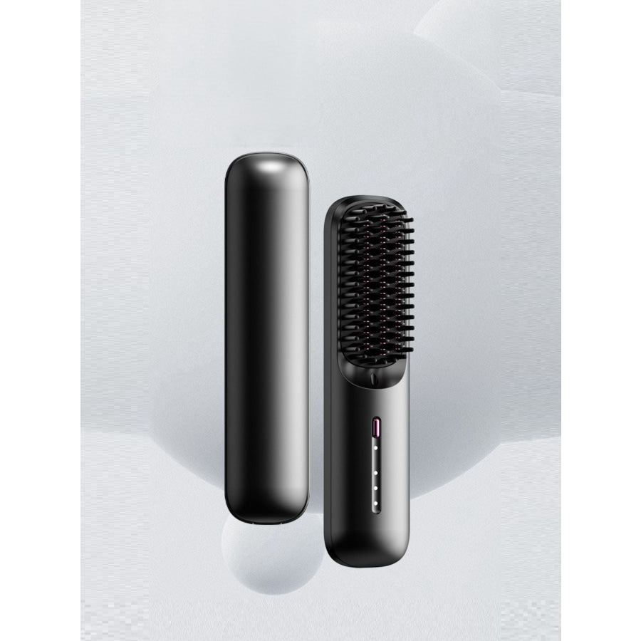 Hair Straightening Comb with LED Display Black / One Size Apparel and Accessories