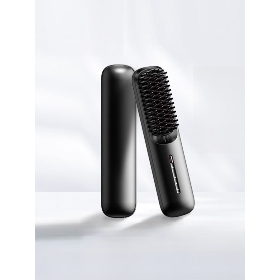 Hair Straightening Comb with LED Display Black / One Size Apparel and Accessories