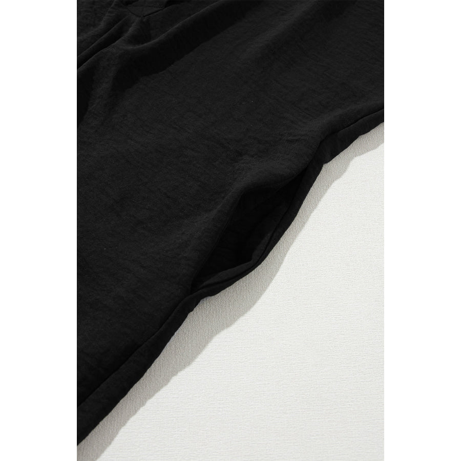 Half Button Collared Neck Romper Apparel and Accessories