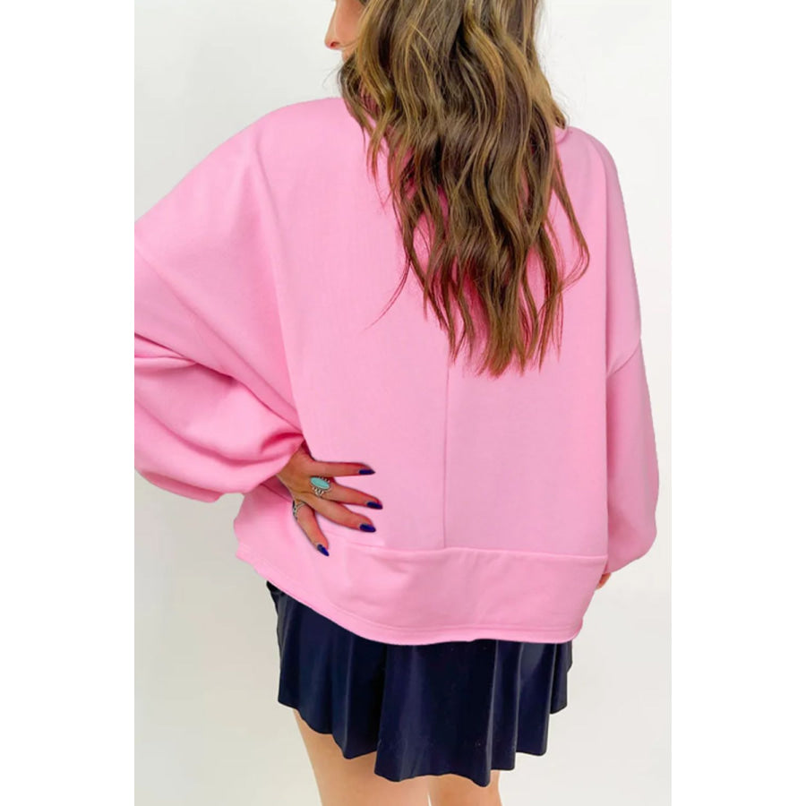 Half Button Long Sleeve Sweatshirt Apparel and Accessories